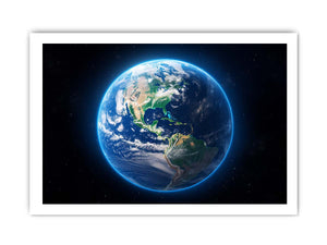 Earth from space canvas print for modern office or kids room decor.