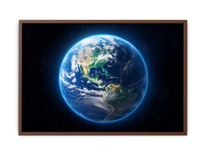 Earth from space canvas print for modern office or kids room decor.