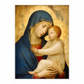 Mother Mary and Jesus religious canvas art for bedroom decor.
