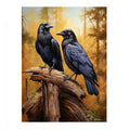 Two ravens forest canvas art canvas art for office decor.