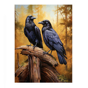 Two ravens forest canvas art canvas art for office decor.