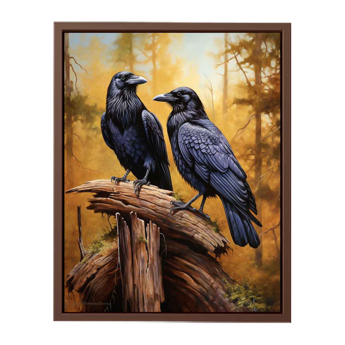 Two ravens forest canvas art canvas art for office decor.