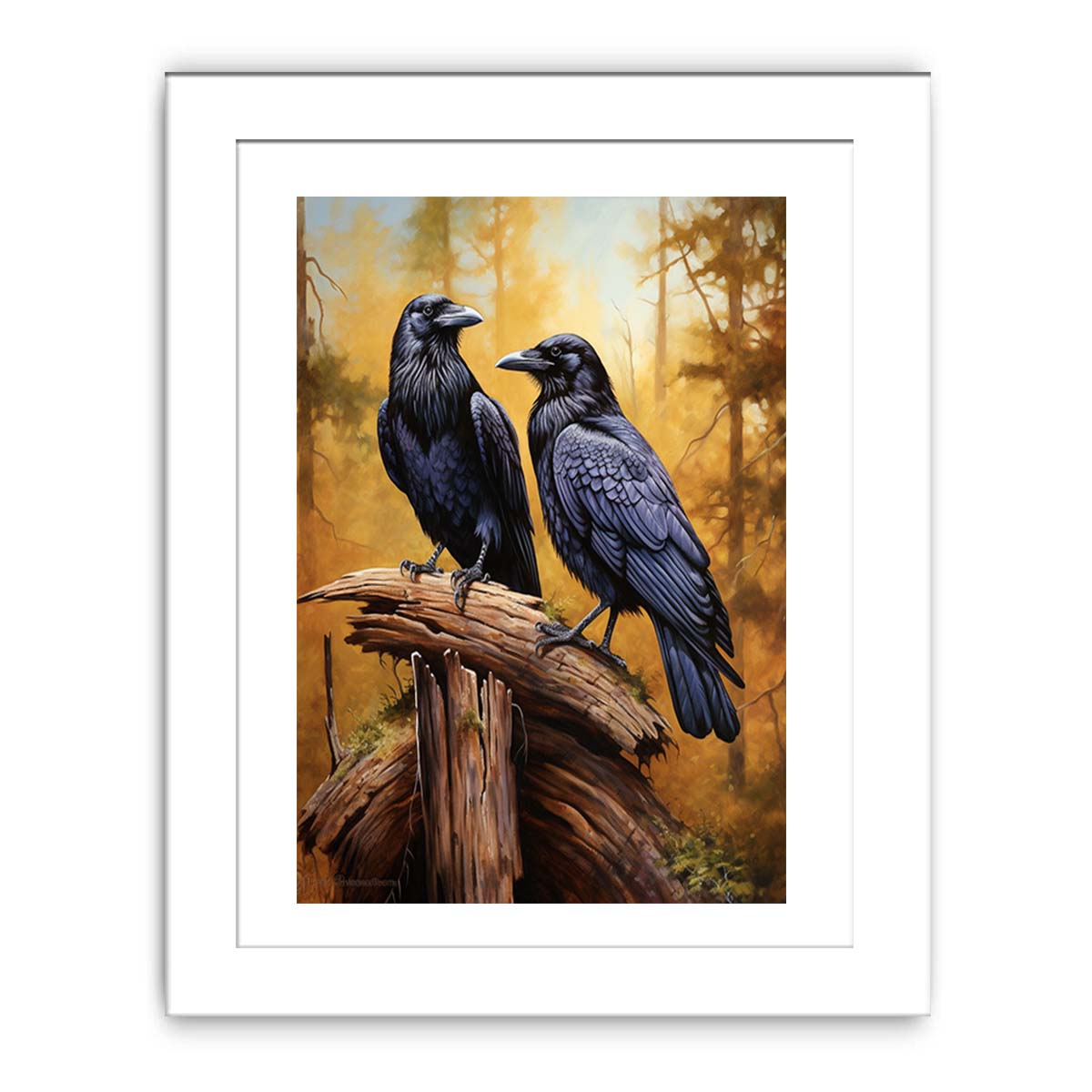 Two ravens forest canvas art canvas art for office decor.