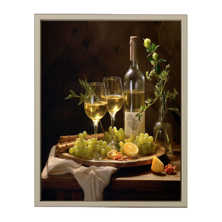 White Wine Still Love framed Print