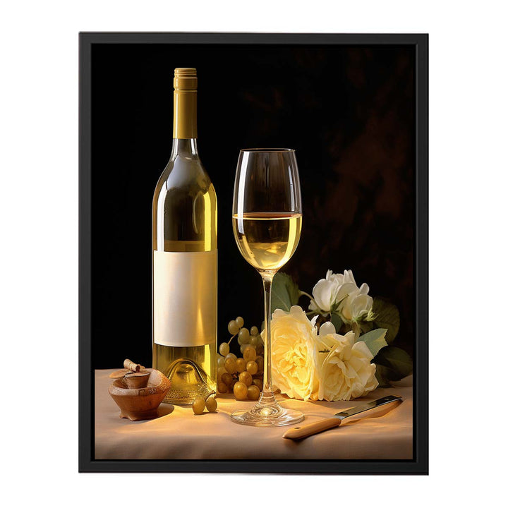 White Wine Artwork  canvas Print