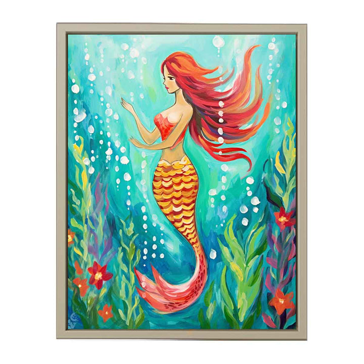 Underwater Mermaid Painting framed Print