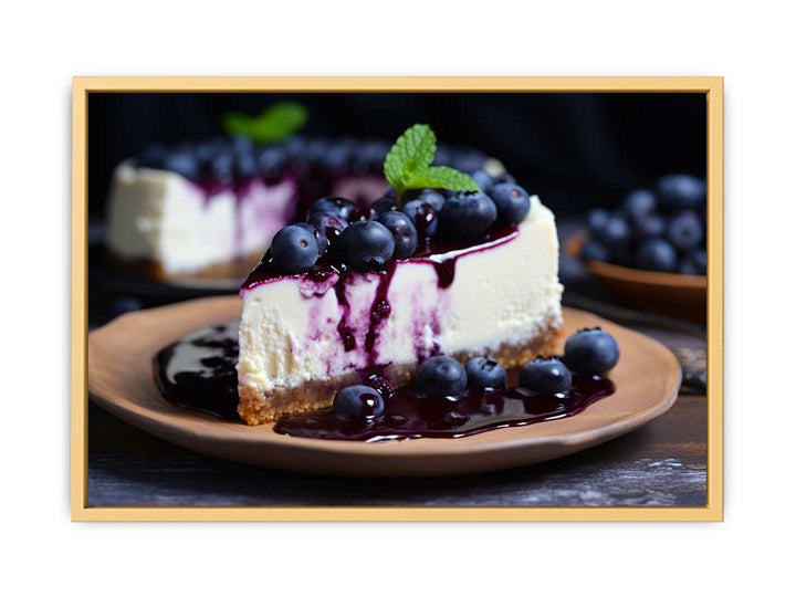 Blueberry Cheesecake Art framed Print