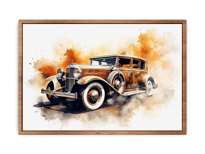 Vinatge Car Old Style Art  Painting