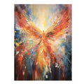 Fiery abstract angel wings canvas art for bold living room statement decor.