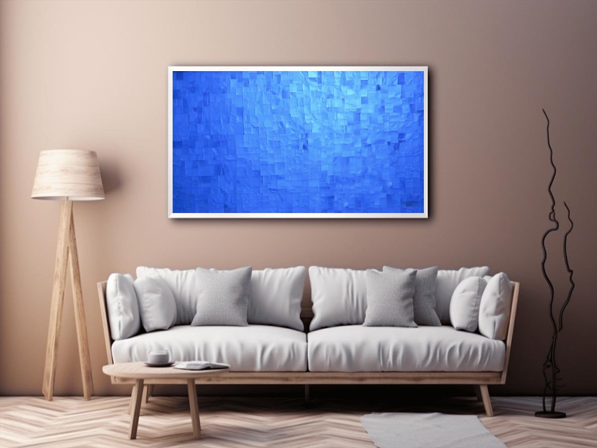 Blue Mosaic Calm canvas art for modern room decor.