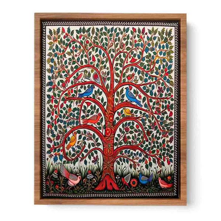 Madhubani Birds And Tree Art   Painting