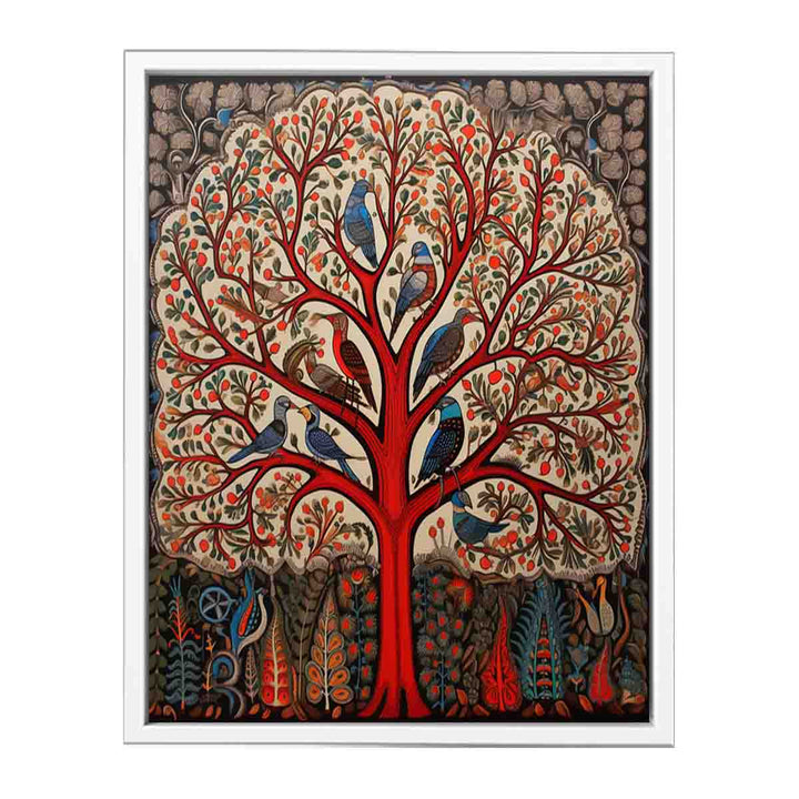 Madhubani Birds And Tree Prints  Painting
