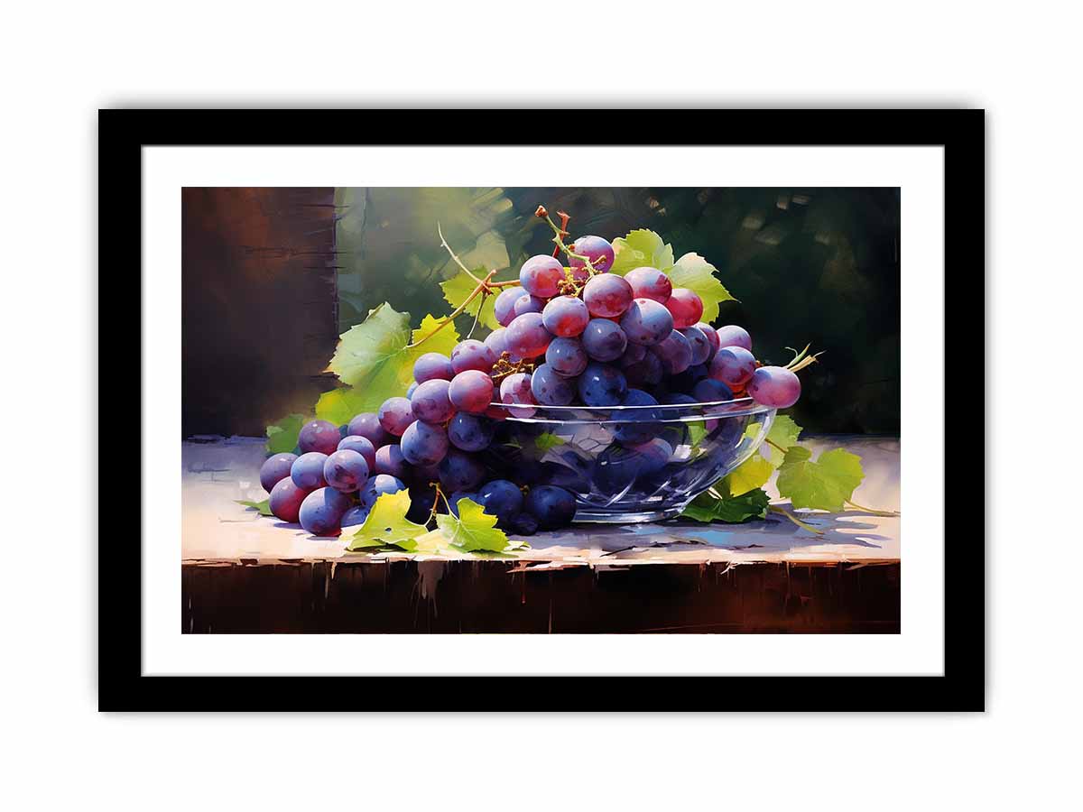 Vineyard Glass still life watercolor canvas art for kitchen or dining room decor.