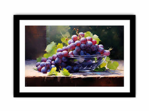 Vineyard Glass still life watercolor canvas art for kitchen or dining room decor.