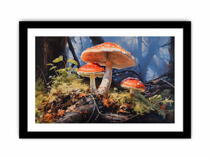 Forest Glow woodland watercolor canvas art for living room or reading nook decor.
