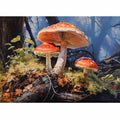 Forest Glow woodland watercolor canvas art for living room or reading nook decor.