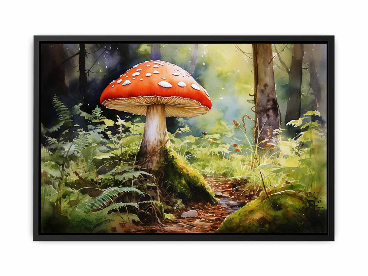Woodland Solitude woodland watercolor canvas art for quiet bedroom or reading nook decor.