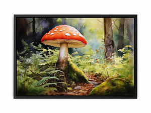 Woodland Solitude woodland watercolor canvas art for quiet bedroom or reading nook decor.