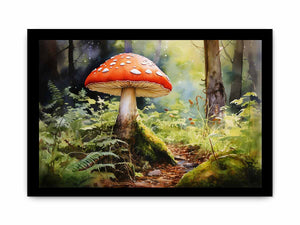 Woodland Solitude woodland watercolor canvas art for quiet bedroom or reading nook decor.