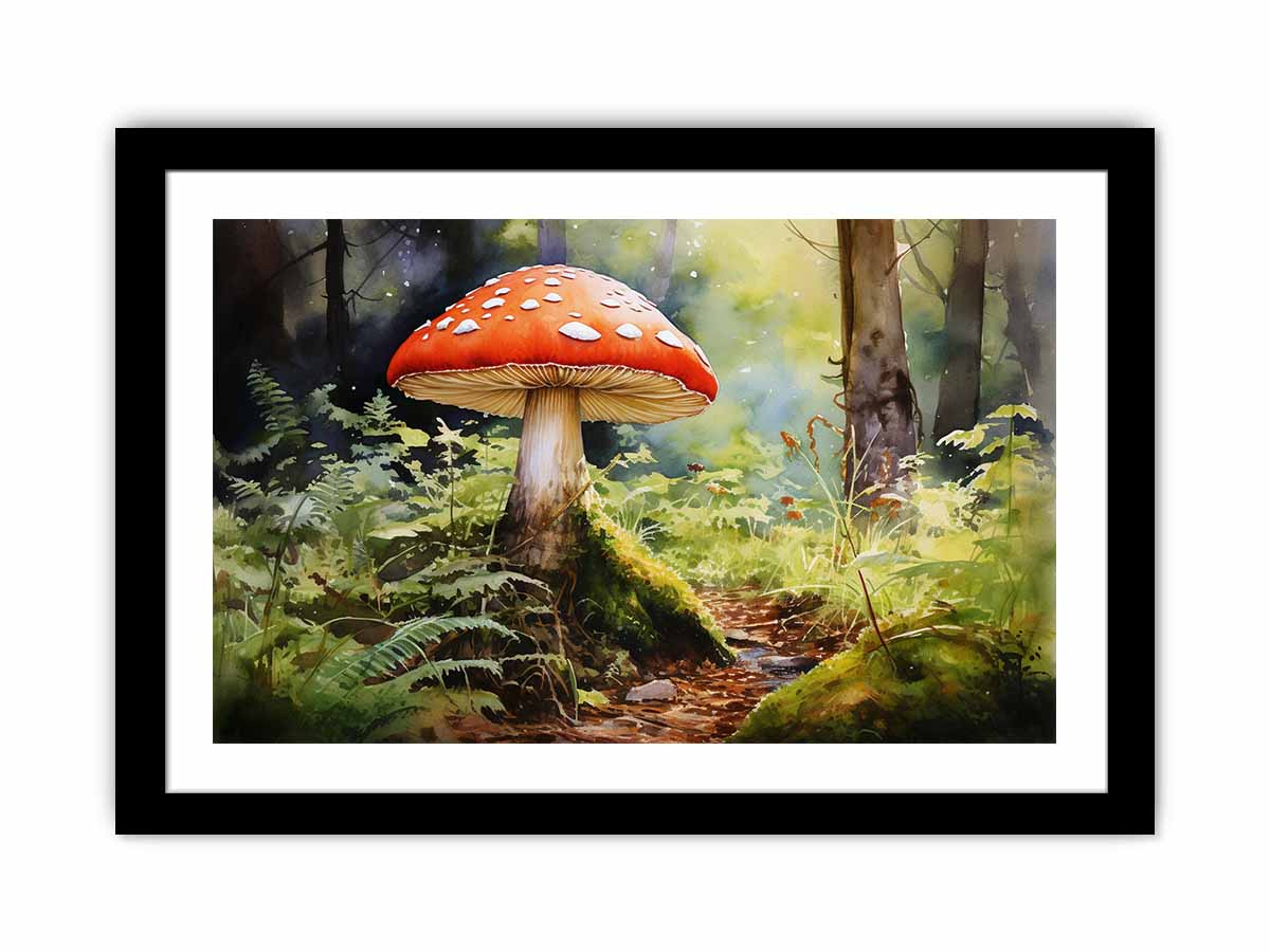Woodland Solitude woodland watercolor canvas art for quiet bedroom or reading nook decor.