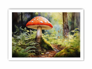 Woodland Solitude woodland watercolor canvas art for quiet bedroom or reading nook decor.