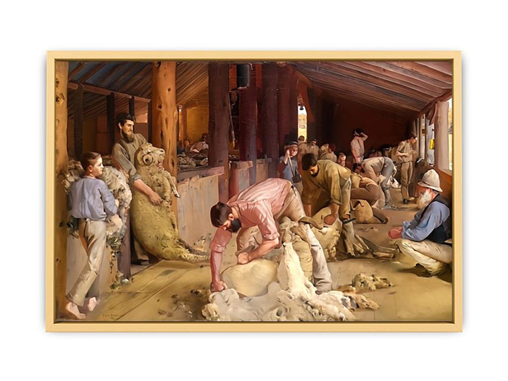 Shearing the Rams by Tom Roberts Streched canvas