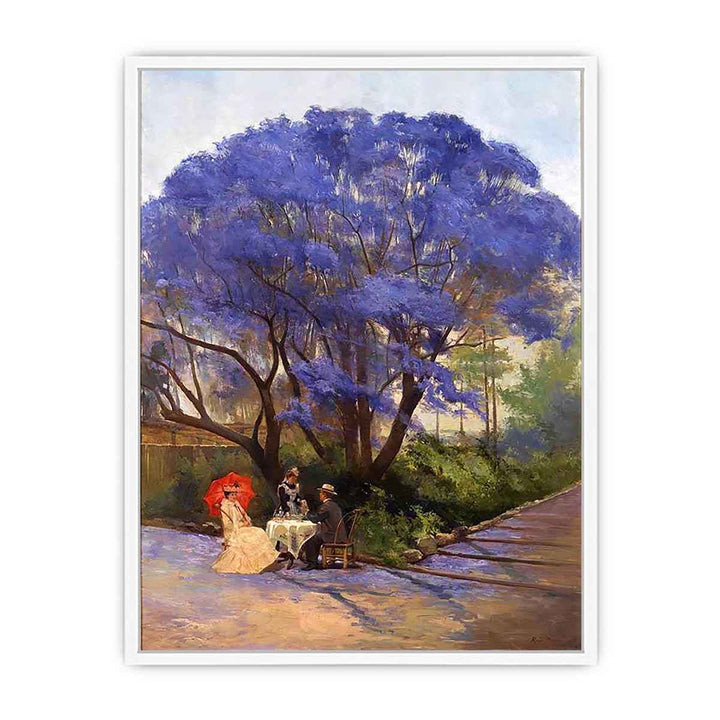 Under The Jacaranda by Godfrey Rivers Framed Print