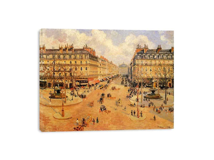 Avenue de l'Opera, Misty Weather Morning sunshine Canvas Print