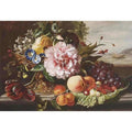 A Still Life With Flowers And Fruit by HELEN AUGUSTA HAMBURGER
