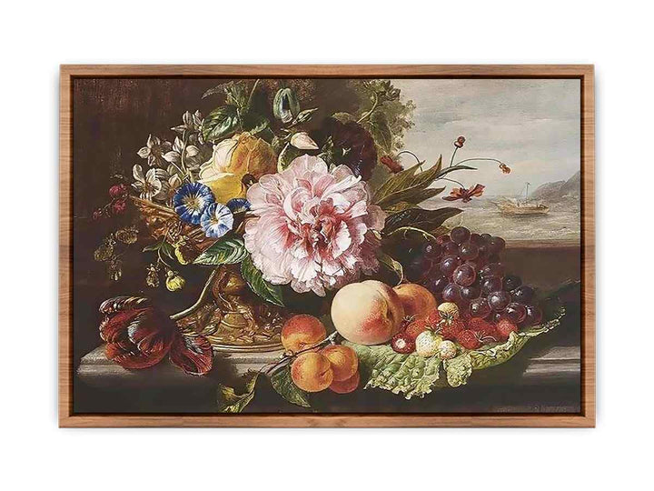 A Still Life With Flowers And Fruit  Poster