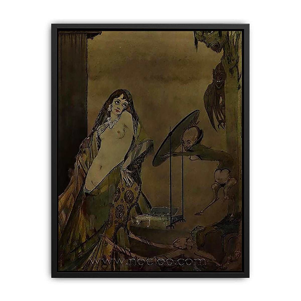"Drest thus, I seem a different creature", illustration from 'Faust' by Goethe Canvas Print