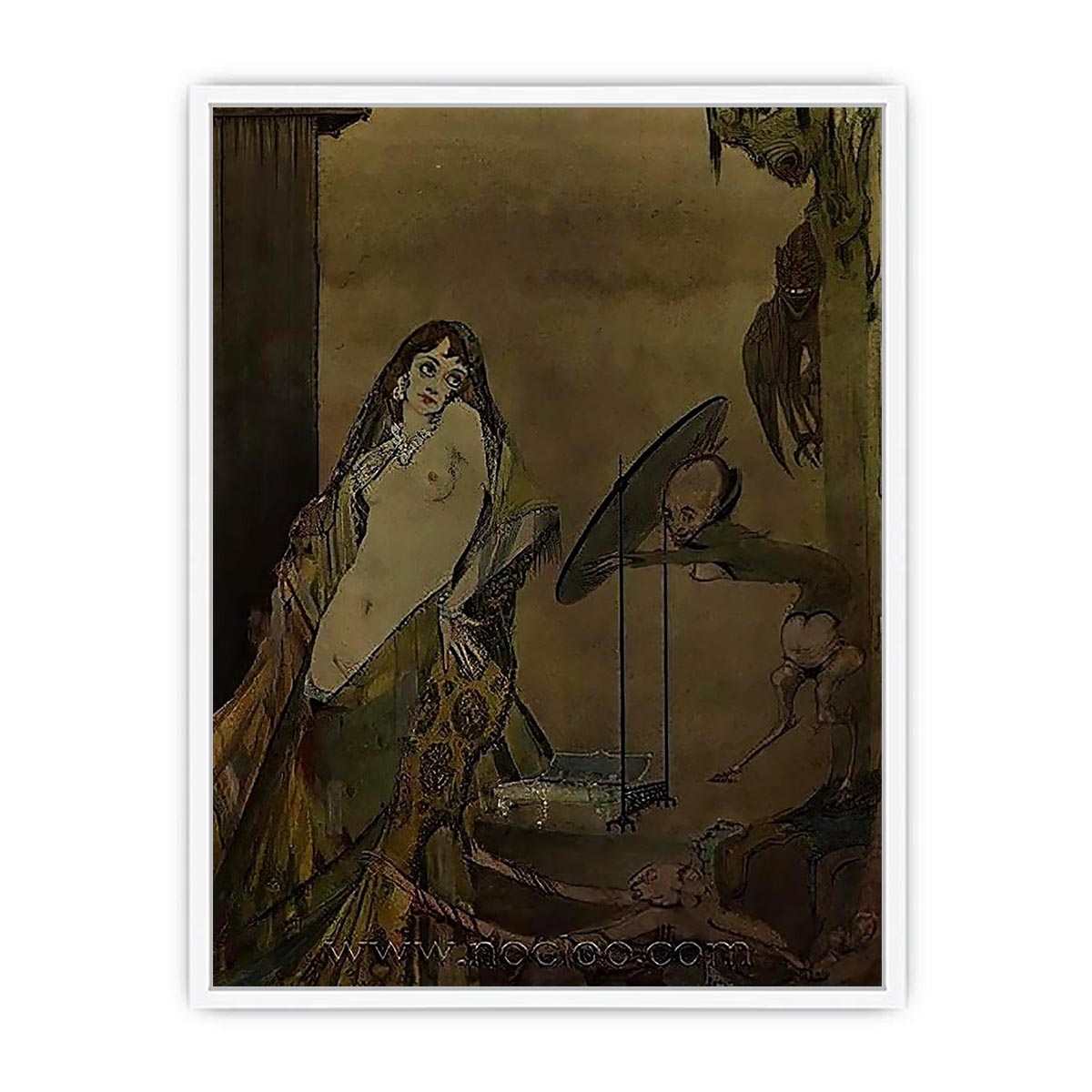 "Drest thus, I seem a different creature", illustration from 'Faust' by Goethe Framed Print