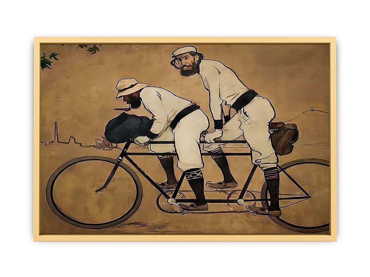 Self Portrait of Casas with Pere Romeu on a Tandem Streched canvas
