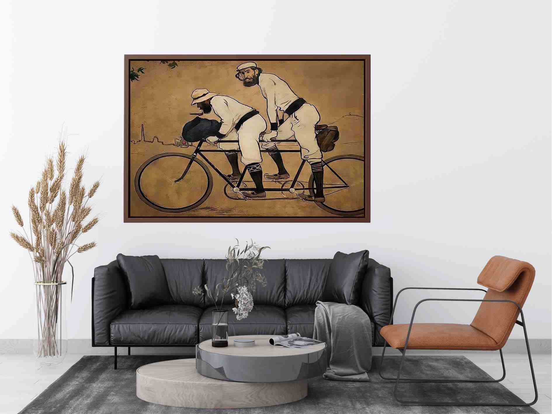 Self Portrait of Casas with Pere Romeu on a Tandem by RAMON CASAS Painting