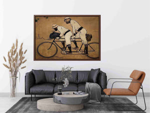 Self Portrait of Casas with Pere Romeu on a Tandem by RAMON CASAS Painting