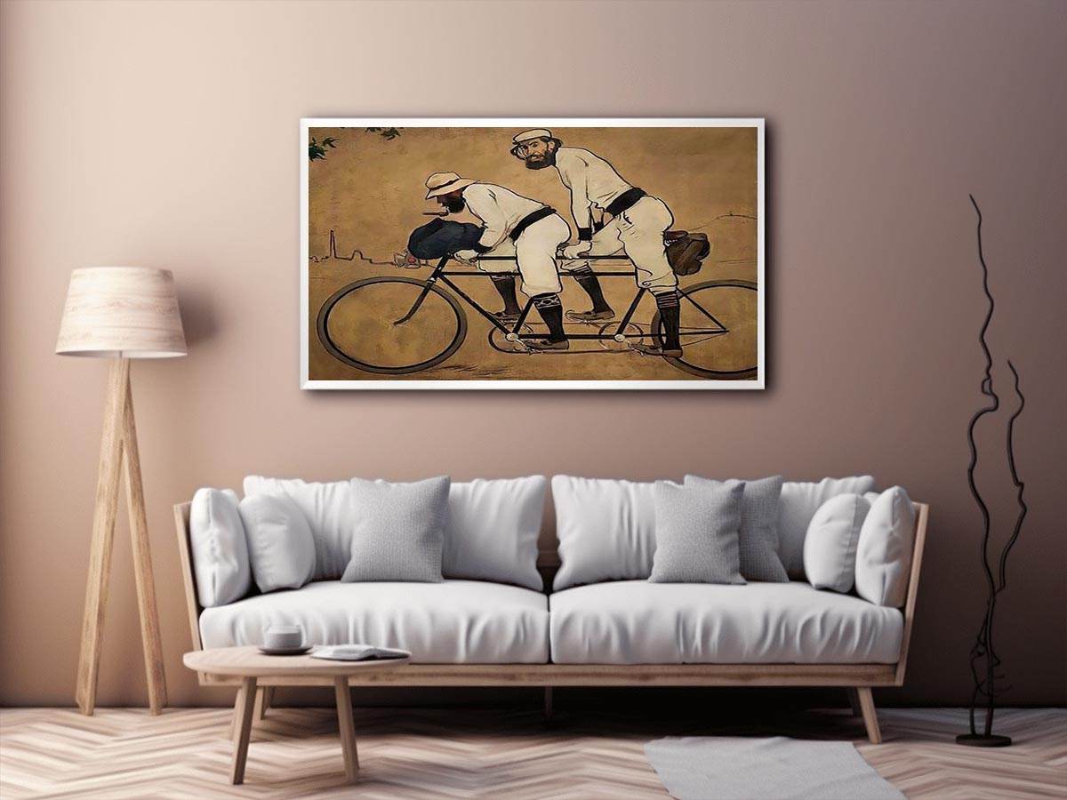 Self Portrait of Casas with Pere Romeu on a Tandem by RAMON CASAS Painting
