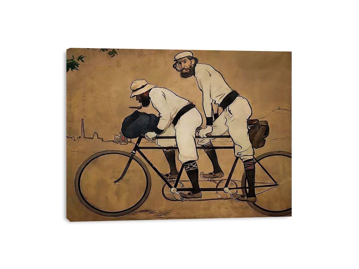 Self Portrait of Casas with Pere Romeu on a Tandem by RAMON CASAS Painting