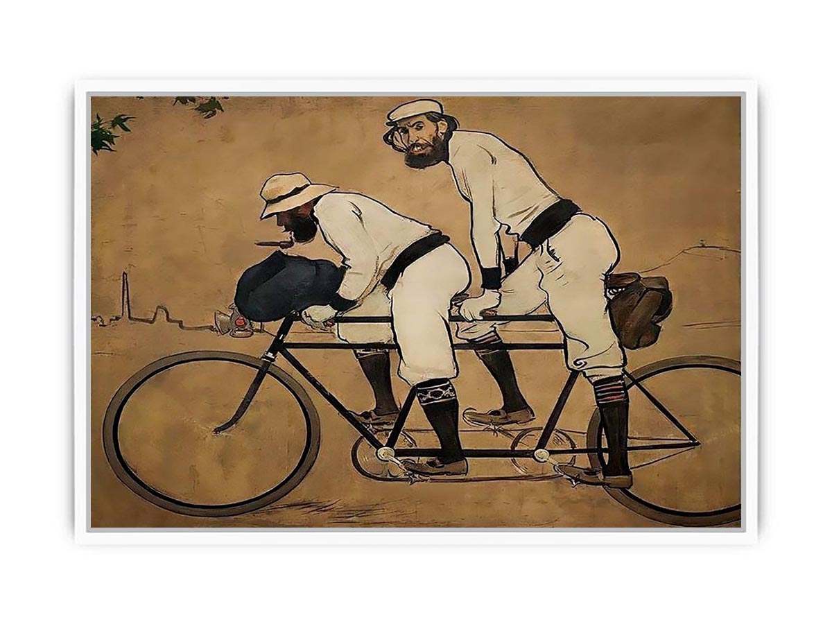 Self Portrait of Casas with Pere Romeu on a Tandem Framed Print