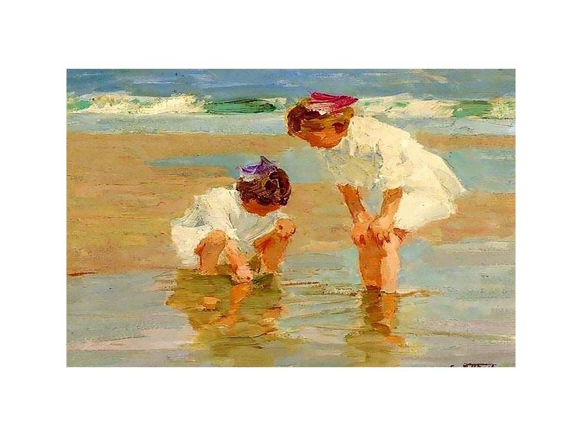 Girls Playing in Surf by Edward Henry Potthast