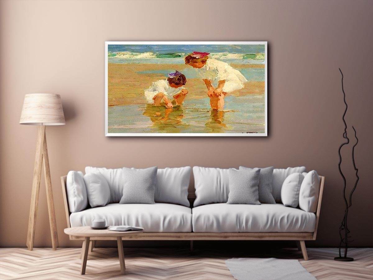 Girls Playing in Surf by Edward Henry Potthast Painting