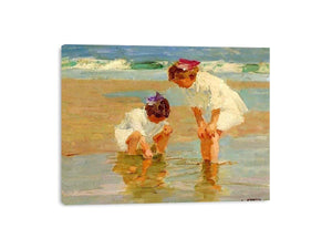 Girls Playing in Surf by Edward Henry Potthast Painting