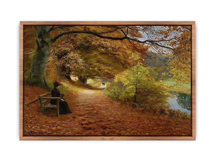 A Wooded Path In Autumn  Poster