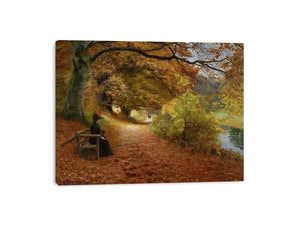 A Wooded Path In Autumn by Hans Anderson Brendekilde Painting