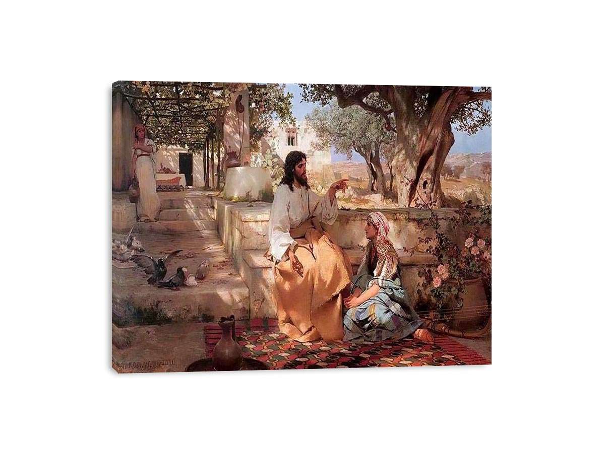 Christ in the House of Martha and Mary by Henryk Hector Siemiradzki Painting