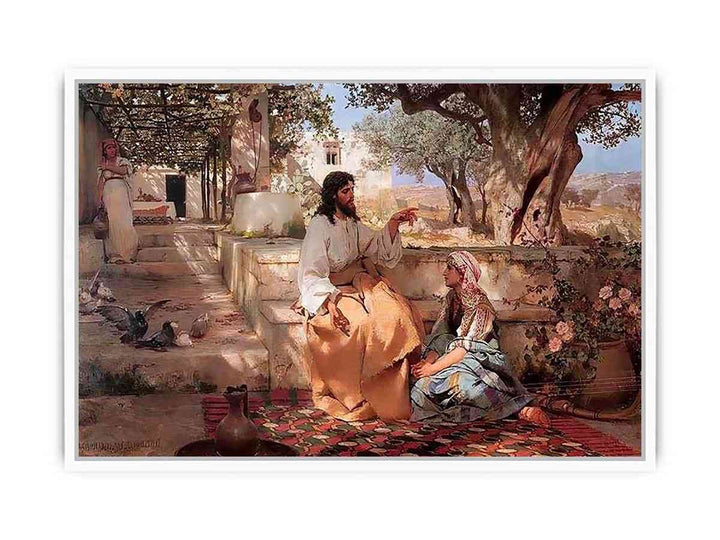 Christ in the House of Martha and Mary Framed Print