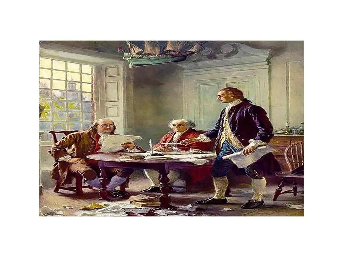 Writing the Declaration of Independence in 1776   by Jean-Leon Gerome 