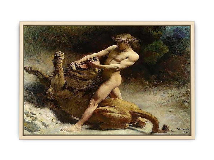 Samson's youth by Léon Bonnat  Art Print