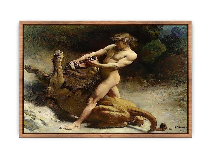 Samson's youth by Léon Bonnat  Poster