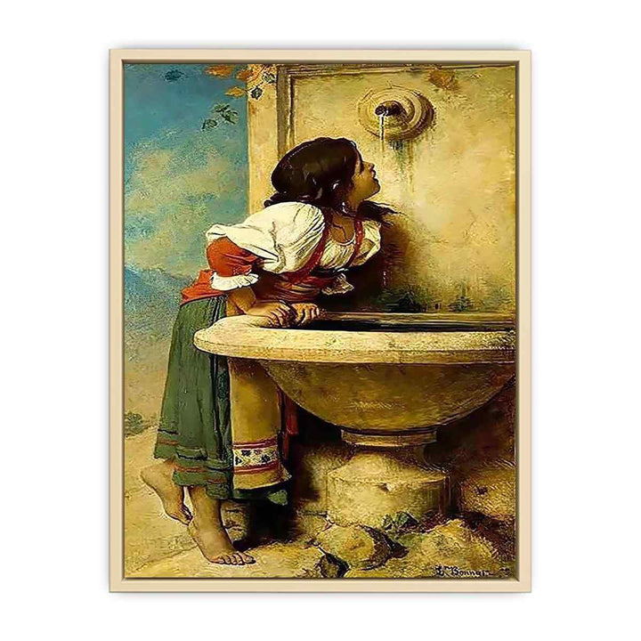 Roman Girl at a Fountain  Art Print