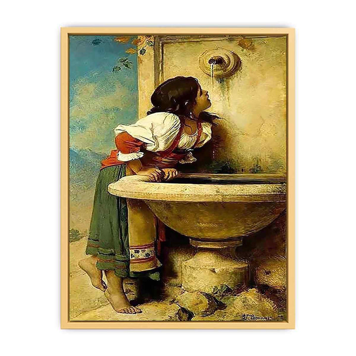 Roman Girl at a Fountain Streched canvas